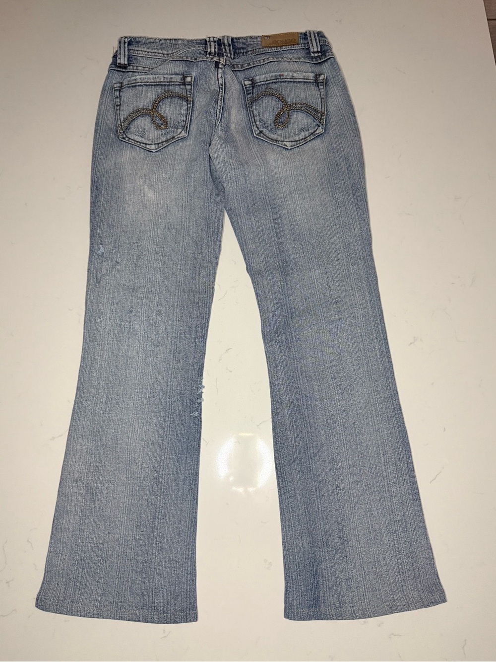 BONGO Light Blue Flared Jeans with Embroidered Back Pockets